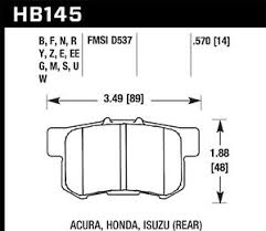 Details About Disc Brake Pad Set Ex Rear Hawk Perf Hb145f 570