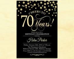 Beautiful invitations anyone can create. 70th Birthday Invitation Any Age Cheers To 70 Years Black Gold Whit 80th Birthday Invitations 70th Birthday Invitations Birthday Invitation Card Template