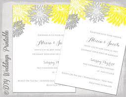 Wedding Invitation Template Yellow Gray By Diyweddingsprintable 8 00 Summer Wedding Diy Summer Wedding Invitations Grey Wedding Invitations