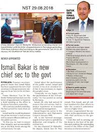Senior minister, datuk seri ismail sabri said that the police will no longer compromise with those who disobey or violate movement control order (mco). Ismail Bakar Is The New Chief Sec To The Govt Office Of Vice Chancellor