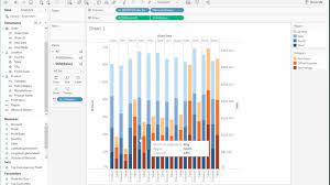 How To Create A Dual Axis Stacked Grouped Bar Charts In Tableau Youtube