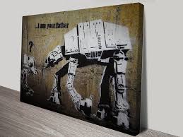 A vászon egy könnyű, de stabil, környezetbarát anyagokból készült keretre van feszítve. I Am Your Father By Banksy Wall Art Banksy Wall Art Graffiti Wall Art Banksy Canvas Prints