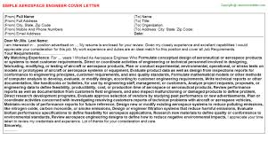 Aerospace Engineer Cover Letter