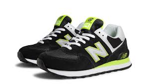 Black And Lime Green Sneakers New Balance 574 Black With Lime Green Amp White New Balance New Balance Sneakers Sneakers