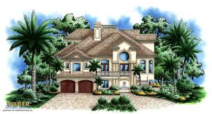 A pool courtyard with a loggia leading to the front door. Mediterranean House Plans Luxury Mediterranean Style Home Floor Plans