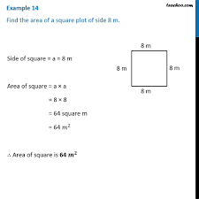 This web tool is designed as a pwa (progressive web app). Example 14 Find The Area Of A Square Plot Of Side 8 M Chapter 10