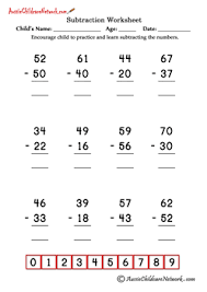 Double Digit Subtraction Worksheets (No Borrowing) - Aussie Childcare  Network
