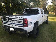 Flat Black American Flag Decal Tailgate Flag Distressed Truck Decal 65 Chris2low Vinyl Truck Decals Truck Tailgate Truck Stickers