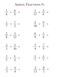 adding fractions printerfriendly