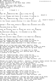 Bob Dylan Song Mr Tambourine Man Lyrics And Chords Lyrics And Chords Bob Dylan Songs Guitar Chords And Lyrics
