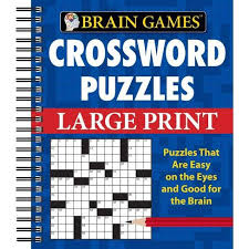 Crossword puzzles can be fun, challenging and educational. Brain Games Crossword Puzzles Large Print Blue By Publications International Ltd Brain Games Spiral Bound Target