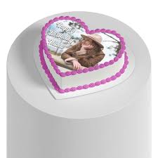 Amazon.com: Custom Edible heart shaped photo cake pictures frosting Print  my graduation wedding birthday images sugar (10 Inch) : Grocery & Gourmet  Food