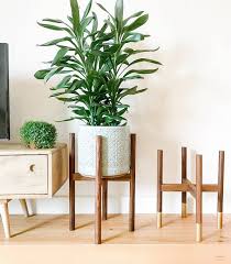 Kimisty mid century large round succulent planter bowl with drainage, 10 inch white ceramic pot with wood stand, succulent garden shallow pot, centerpiece, cactus and plant container, tabletop garden. My Top 10 Mid Century Planters Interior Trends Making Spaces