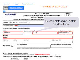 Declaratia unica este un formular ce se depune anual la anaf pentru estimarea veniturilor si determinarea datoriilor pe care un contribuabil le are catre stat sub forma de impozit si contributii sociale. DeclaraÈ›ia Unica D 212 Model Completare 2021 Pentru Venituri ObÈ›inute Din Cedarea FolosinÈ›ei Bunurilor Contract De Inchiriere In Lei Cabinetexpert Ro Blog Contabilitate