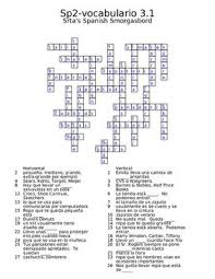 Enhorabuena, has superado la actividad. Spanish Avancemos 2 Vocab 3 1 Crossword Vocab Vocabulary Textbook