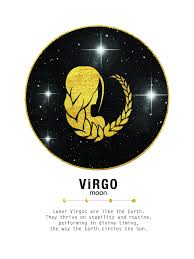 Virgo Print Virgo Printable Virgo Moon Print Virgo Wall Art Gold Foil Prints Virgo Zodiac Print Zodiac Birthday Gift Virgo Virgo Zodiac Virgo Moon Virgo Gifts