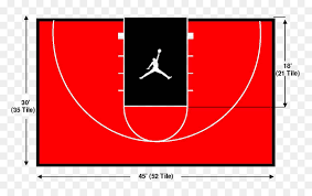 Traditionally court size is given in the imperial measurement of feet. 30 X45 Basketball Half Court Design Hd Png Download Vhv