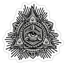 Sacred Trinity Eye Bw Sticker By Roberto Jaras Lira Geometric Tattoos Men Mandala Hand Tattoos Third Eye Tattoos