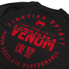 Venum Signature Dry Tech T Shirt Black Red