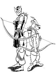 These coloring pages include a variety of different scenes and superhero characters, including one that features the avengers team getting ready for battle, another that boasts thor standing atop of the avengers defeated heroes, and another that is a free printable coloring page of an illustration of captain america, black widow, hawkeye. Robin Hood And Hawkeye Coloring Page Free Printable Coloring Pages For Kids