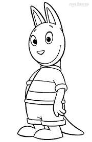 Extend children's enjoyment of the backyardigans series with this printable coloring page featuring austin, pablo, tasha, tyron, and uniqua! Printable Backyardigans Coloring Pages For Kids