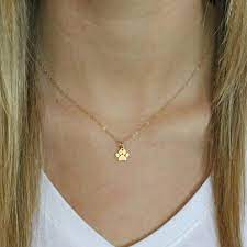Gold Paw Print Necklace Tiny Gold Paw Print Necklace Paw Etsy Paw Print Necklace Gold Paw Print Pear Shaped Diamond Necklace