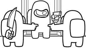 Among us coloring pages are based on the action game of the same name, in which you need to recognize a traitor on a spaceship. Three Among Us Characters Coloring Pages Among Us Coloring Pages Free Printable Coloring Pages Online