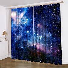 Blue Galaxy New Set 2 Window Curtains Panels Drapes Pair Etsy Galaxy Room Space Themed Bedroom Space Themed Room
