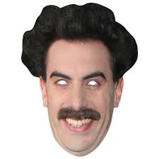 Sacha Baron Cohen aka (Borat Sacha Baron Cohen Celebrity 2D Single Card  Party Face Mask)