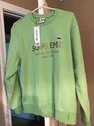 I'm 170 cm and 68 kg, i usually just wear s, but sometimes m on certain shirts. Supreme X Lacoste Green Crewneck Size M Ds Condition Ebay