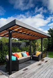 Sophisticated Coastal Retreat For A Young Family In Eastbourne New Zealand In 2020 Outdoor Pergola Pergola Patio Patio Design