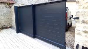 Portail coulissant 3 50m motorisé. Portail Coulissant Telescopique A Motorisation Invisible Oise A2p Tuquet Youtube