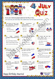 Check out these fourth of july favorites. 4th July Quiz Esl Worksheet By Mena22
