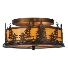Meyda Tall Pines Flushmount Ceiling Light Rustic Lighting Fans