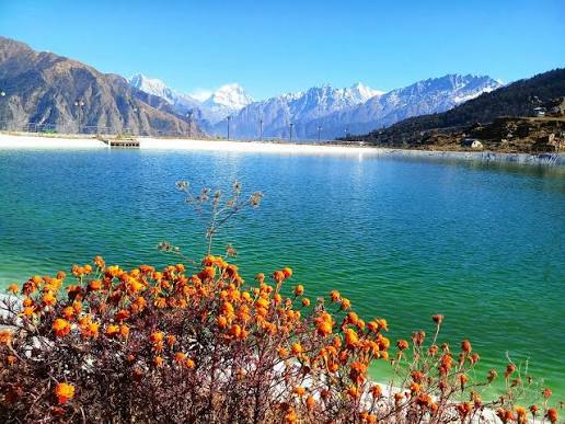 Auli Lake and Himalayan ranges