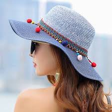 Summer Wide Brim Straw Hat With Pom Poms For Women Uv Beach Sun Hats Sunhatsforwomen Canta Modelleri Sapka El Yapimi Taki