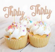 The glitter is on the front and plain white shows on the back. 30th Birthday Cupcake Toppers 30th Cupcake Toppers Rose Etsy 30th Birthday Cupcakes 40th Birthday Cupcakes Birthday Cupcakes