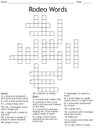 Rodeo Words Crossword Wordmint