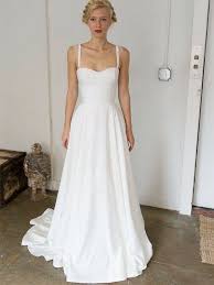 Simple Satin Spaghetti Straps Neckline Sweep Train A Line Wedding Dresses Wd160 Wedding Dresses Satin Wedding Dresses With Straps Classic Wedding Dress