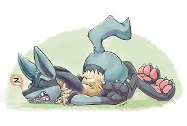 A sketch for my patreon. Sleepy Lucario Weasyl