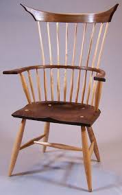 Japanese Inspired Windsor Carver Chair Wooden Chair Craftsman Style Furniture