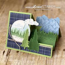 Masculine cards, easy paper craft ideas, paper today's project and video tutorial is a handmade card and punch tip using the above the clouds bundle from the stampin' up! Stair Step Cards Made Simple Majestic Mountain Scenery Card Tutorial Lovenstamps
