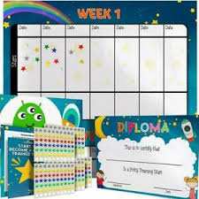 Details About Potty Training Chart For Toddlers Space Theme Sticker Chart Celebratory Di