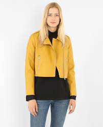 Je vends ce perfecto de chez zara en simili cuir de couleur jaune moutarde. Veste En Simili Cuir Jaune 323174003a00 Pimkie