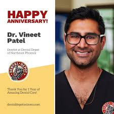🎉 Happy 1st Anniversary to our amazing dentist, Dr. Vineet Patel! 🦷 Your  dedication, care, and expertise make every visit a smile-worthy experience.  Here's to many more years of making our smiles