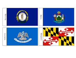 Us States Flag Flash Cards La Ky Me Md Kidspressmagazine Com Flashcards Us States Flags State Flags