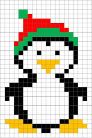 Pixel Art Di Natale Il Pinguino Natalizio Punto Croce Pixel Art Ricamo Punto Croce