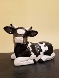 Ceramic Cow Decorative Cow Cow Statue Cow Decor Kitchen Cow Black And White Cow Kitchen Decora Cow Decor Animal Sculptures Holstein Cows