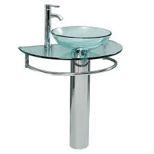 contemporary glass pedestal sink