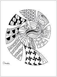 Our printable sheets for mythical mermaids: Zentangle Simple Zentangle Adult Coloring Pages
